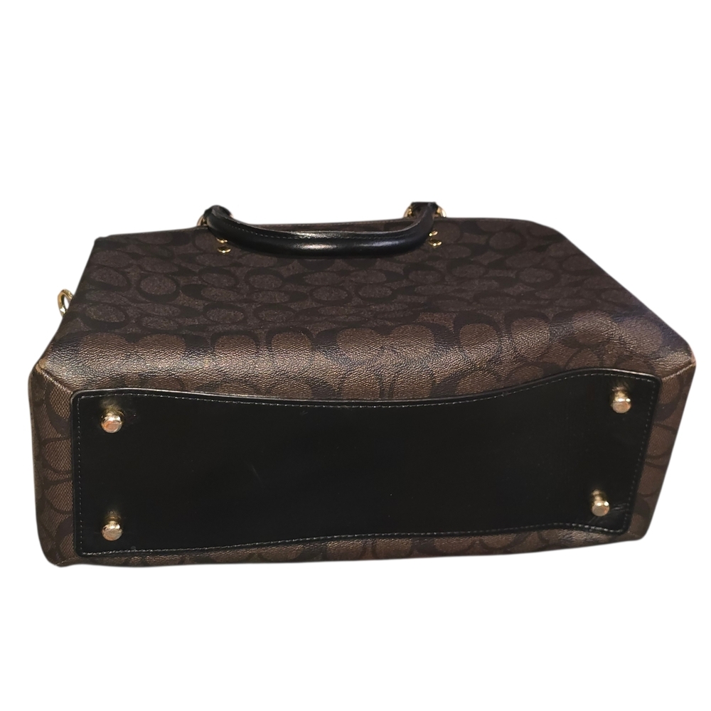 Coach Lillie Carryall Brown Signature Canvas Handbag Purse - Picture 6 of 16